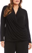 Karen Kane Travel Jersey Faux Wrap Top