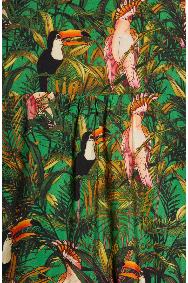 Green Parrot Button-Up Shirt, Alternate, color, MULTI