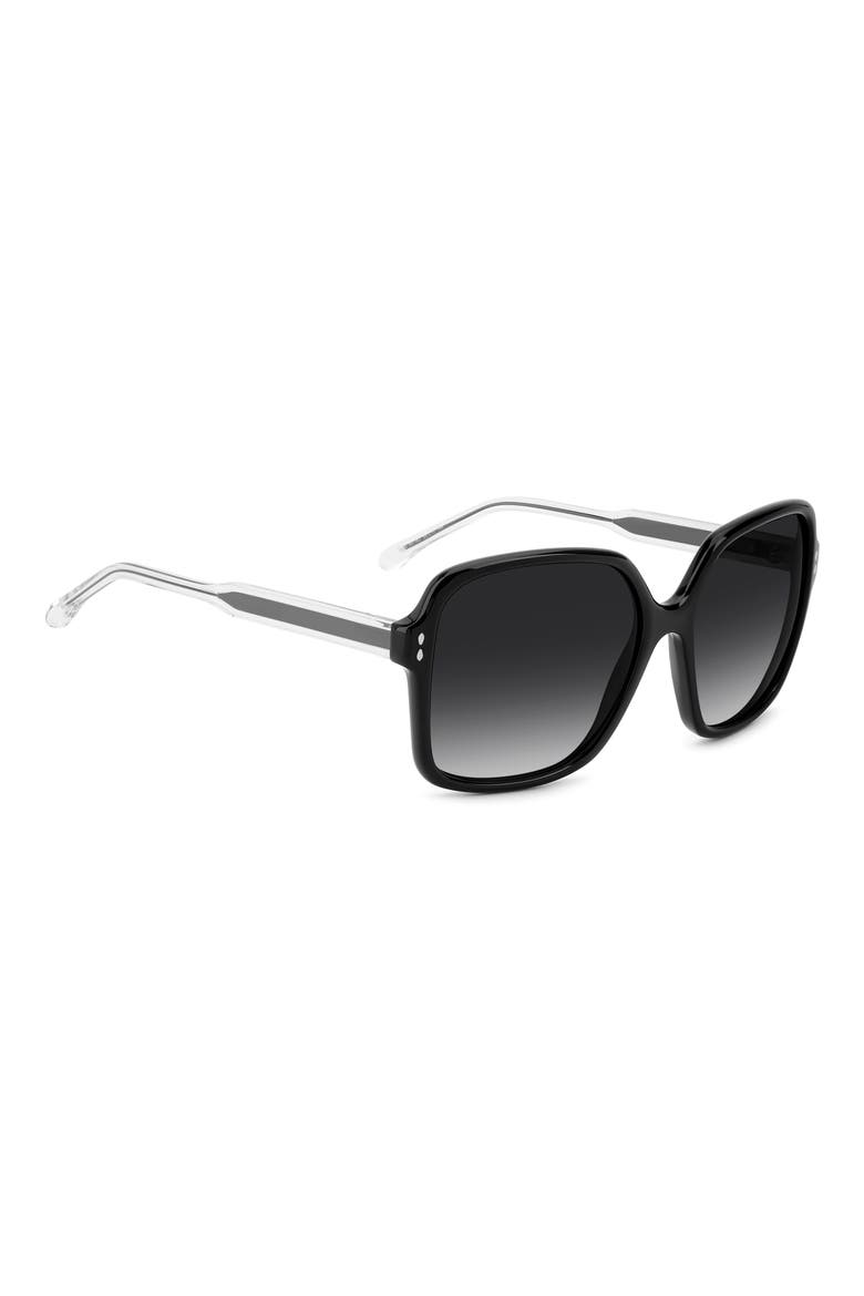 58mm Gradient Square Sunglasses, Alternate, color, BLACK/ DARK GREY SF