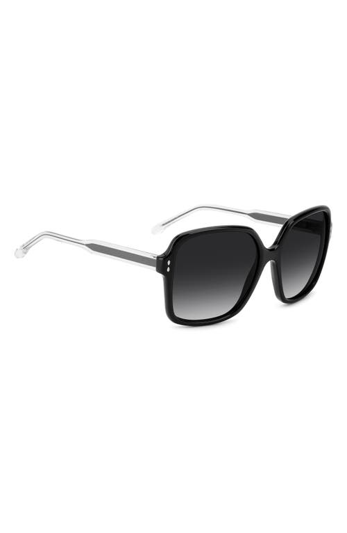 Isabel Marant 58mm Gradient Square Sunglasses In Black/dark Grey Sf