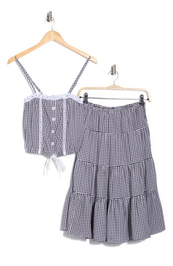 Madden Girl 2-piece Cami Crop Top & Tiered Midi Skirt Set