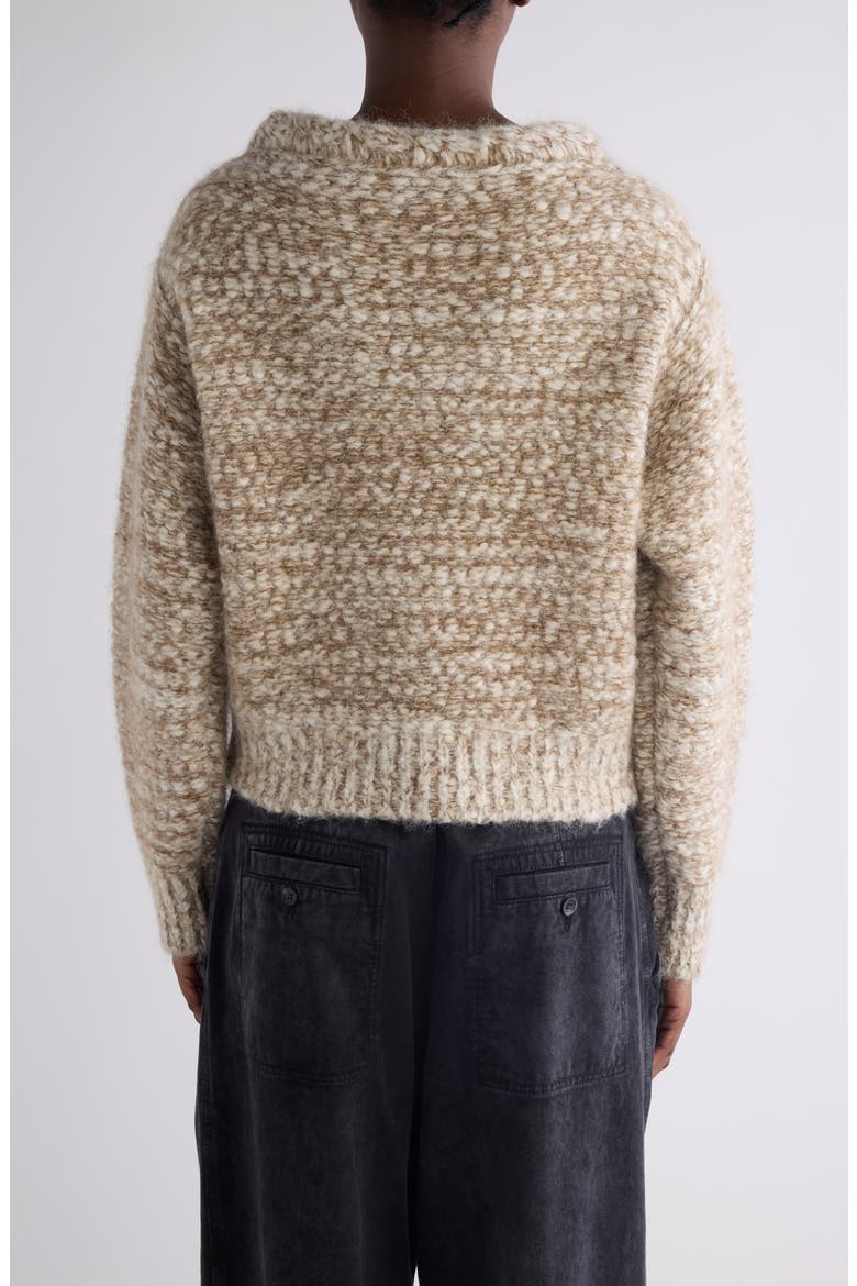 Dorota Alpaca & Mohair Blend Cable Sweater, Alternate, color, ECRU/ BRONZE