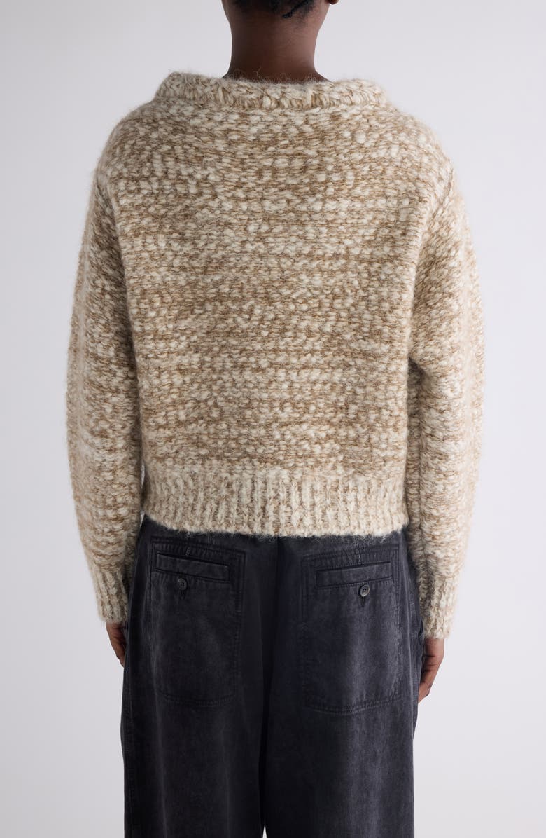 Isabel Marant Dorota Alpaca & Mohair Blend Cable Sweater, Alternate, color, Bronze/ Ecru