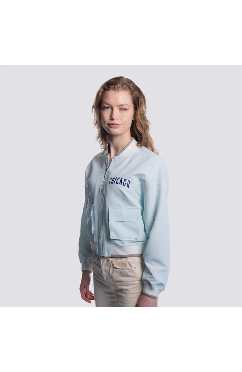LUSSO Women's Lusso  Light Blue Chicago Cubs Cropped Paisley Full-Zip Jacket, Alternate, color, Light Blue