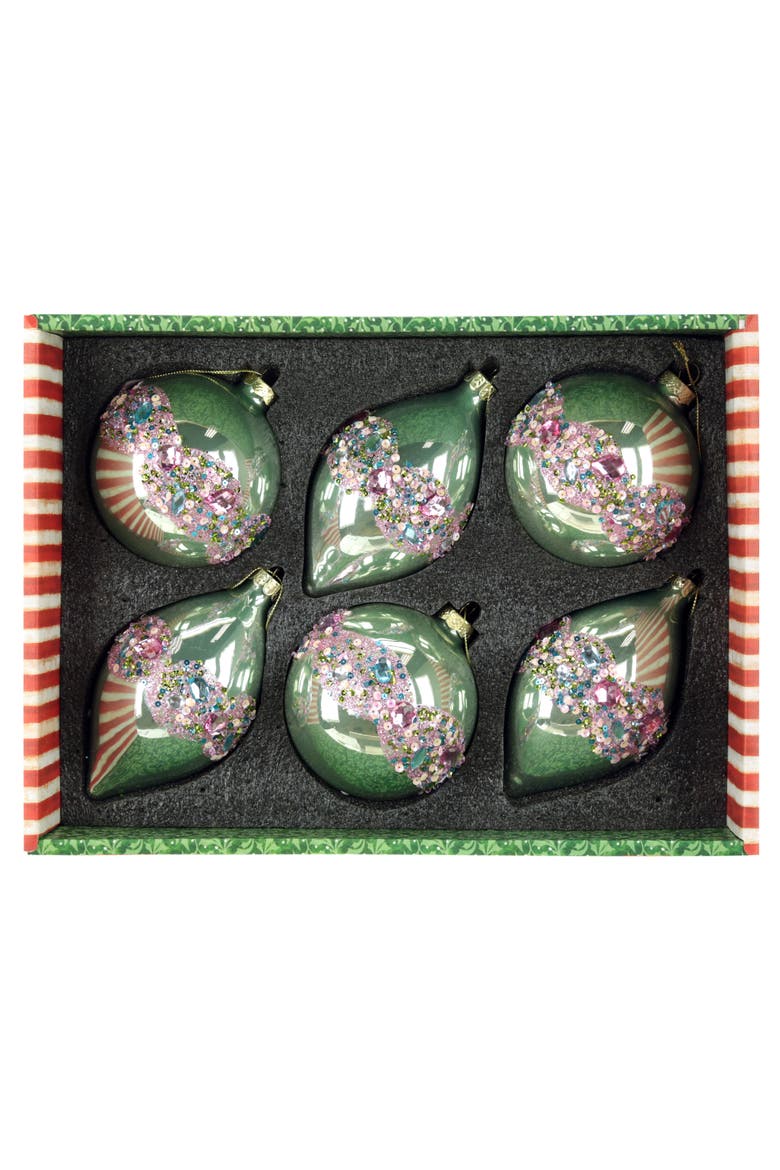 Jeweled Band Ornament, Box of 6, Alternate, color, Light Pink