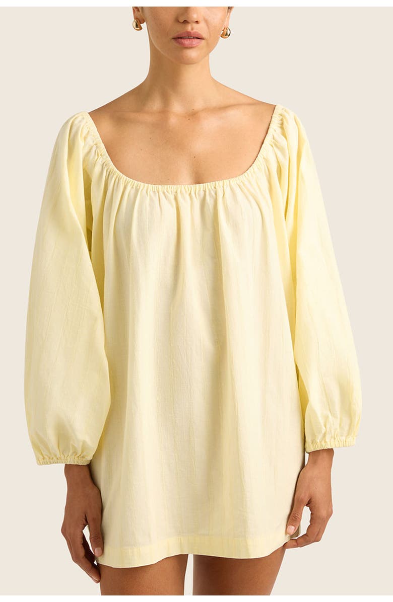 HOPE AND MAY Nia Cotton Linen Smock Mini Dress, Alternate, color, 