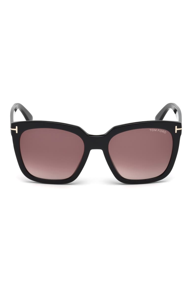 Amarra 55mm Gradient Square Sunglasses, Main, color, BLACK/ GRADIENT BURGUNDY