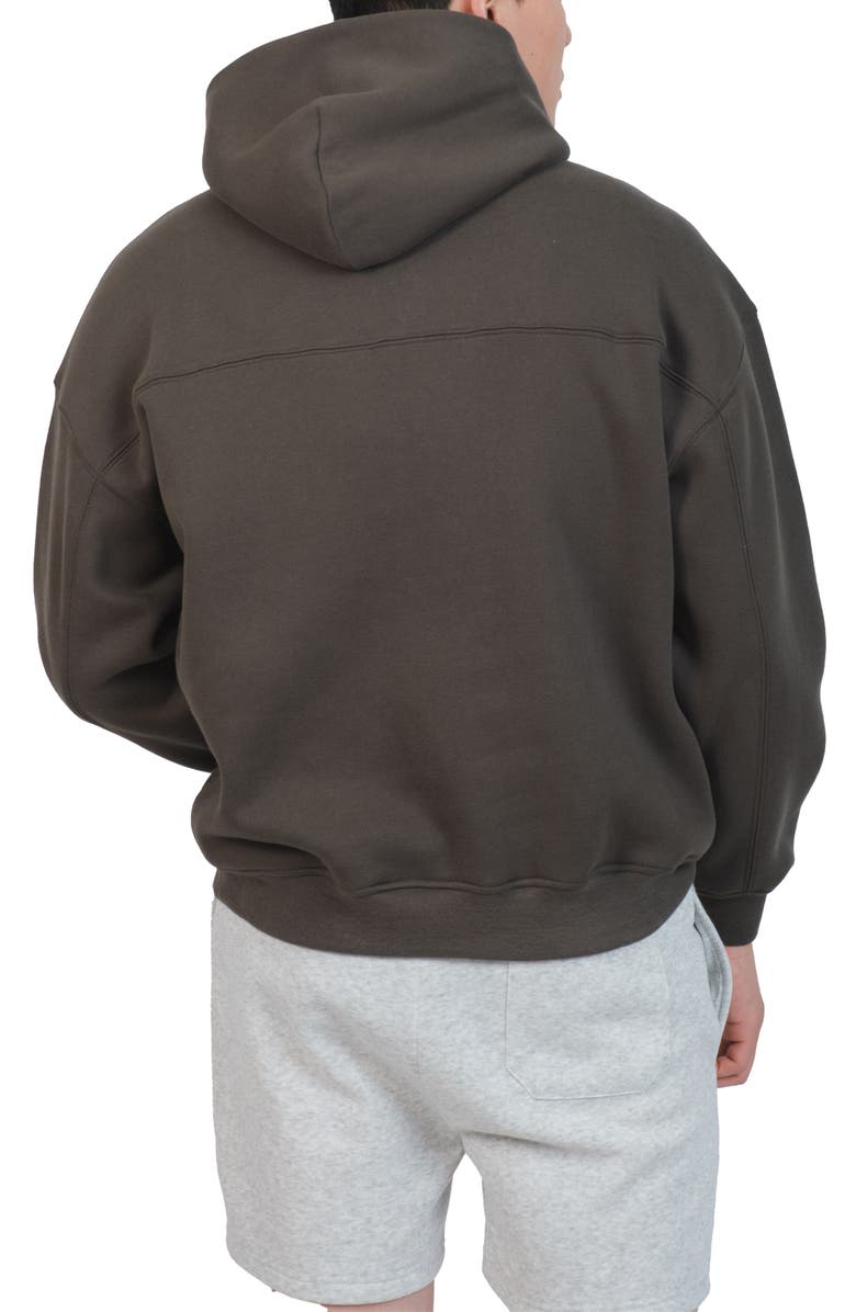 Brooklyn Cloth Oversize Cotton Blend Fleece Hoodie, Alternate, color, Dusty Black