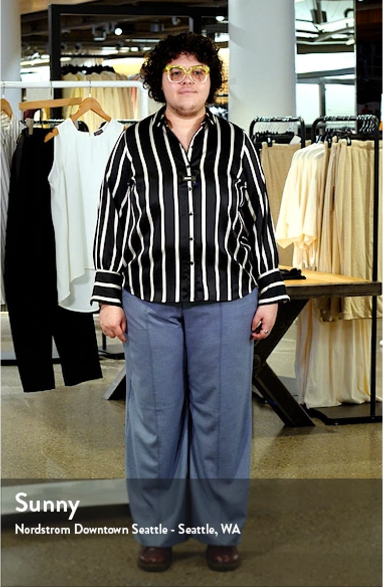 Stripe Charmeuse Button-Up Shirt, sales video thumbnail