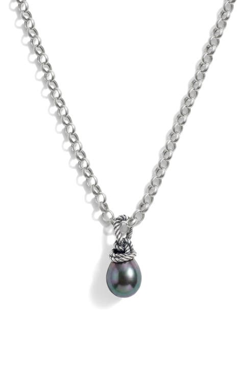 Spellbound Sterling Silver Cultured Tahitian Pearl Pendant Necklace