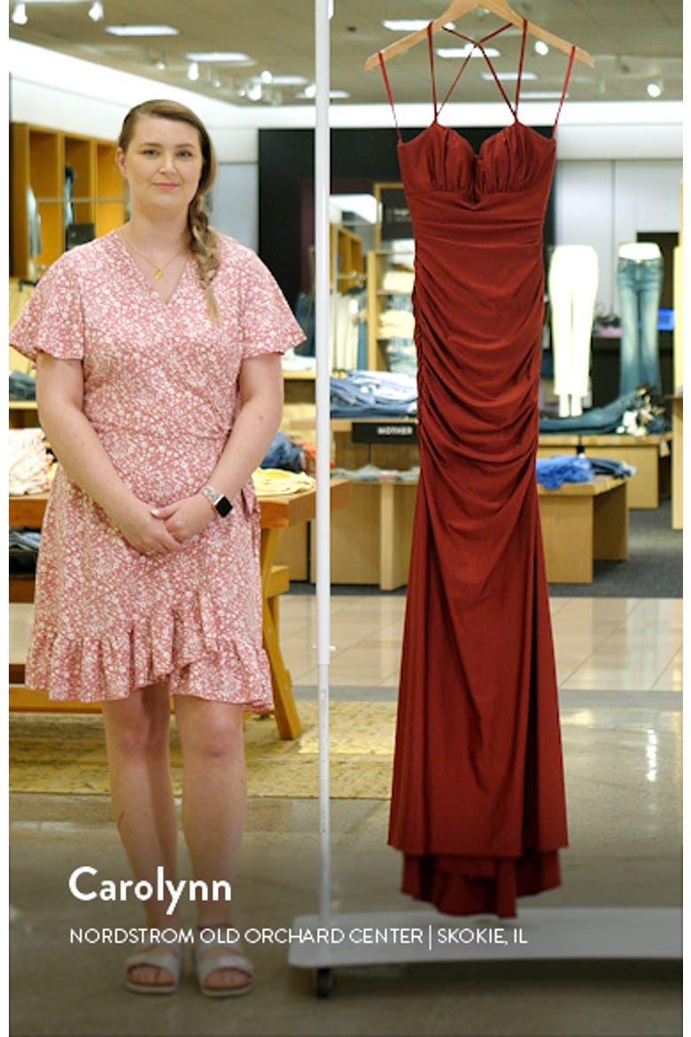 On Trend Jersey Long Dress with Ruching on Bodice video