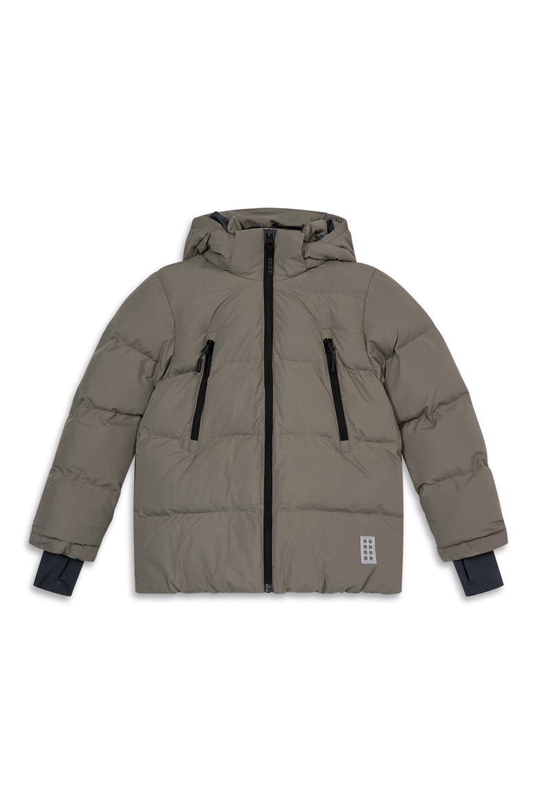 Kids' Hooded Puffer Jacket, Main, color, BROWN