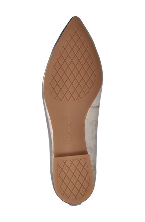 Bella Vita Alessi Perforated Pointed Toe Flat In Champagne Leather