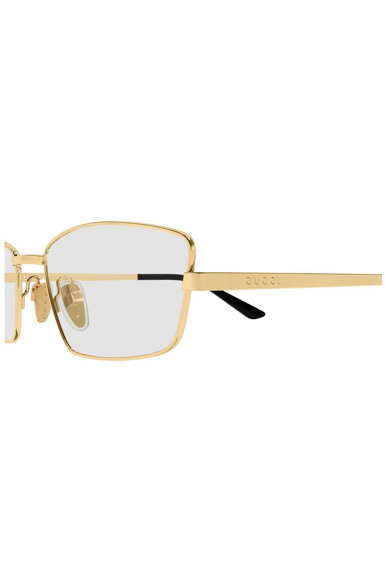 56mm Rectangular Sunglasses, Alternate, color, GOLD