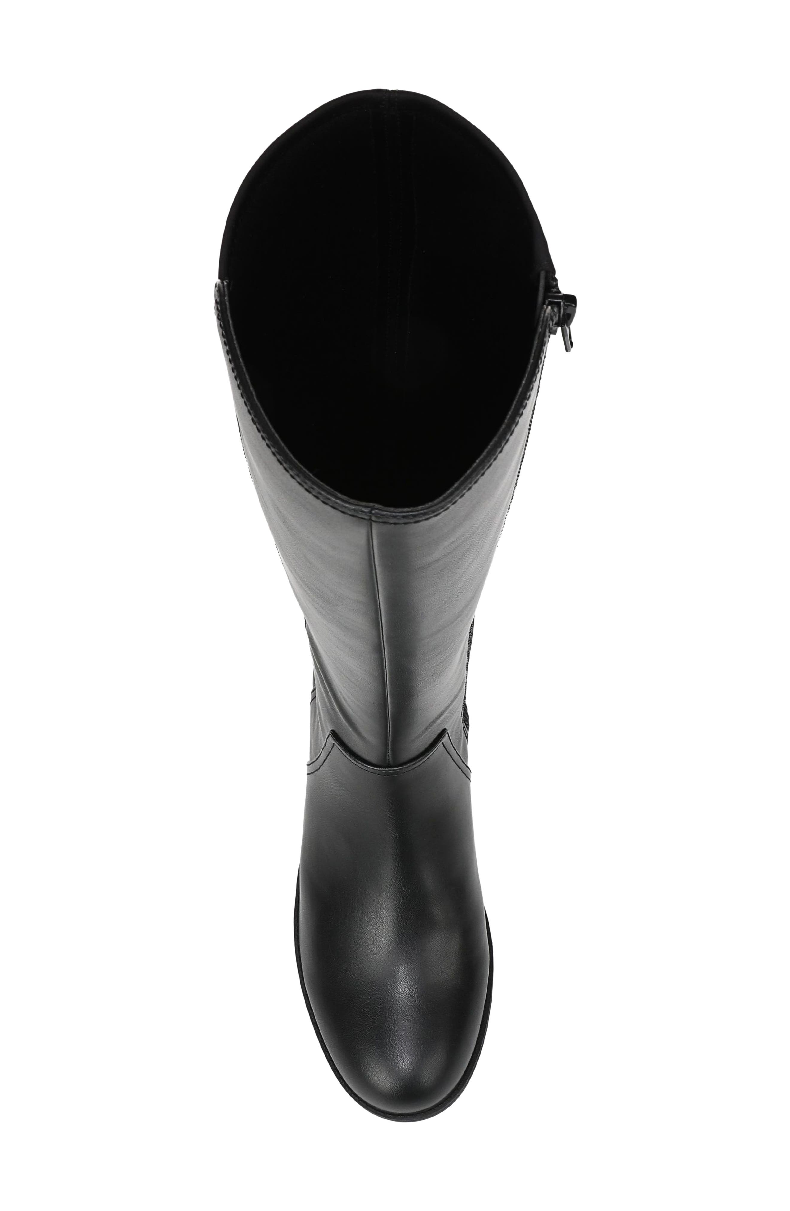 Janelle Faux Leather Knee High Boot, Alternate, color, BLACK