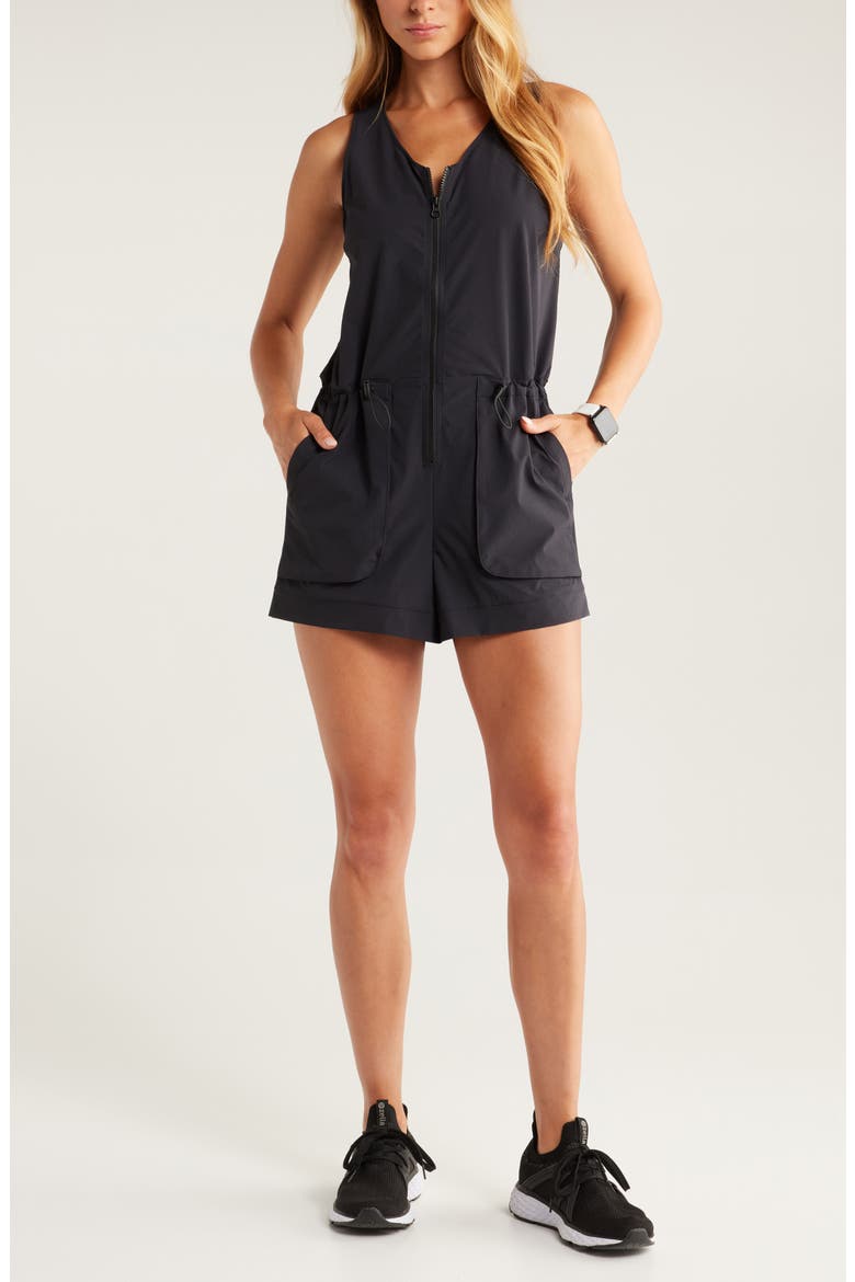 Navigator Short Romper, Main, color, BLACK