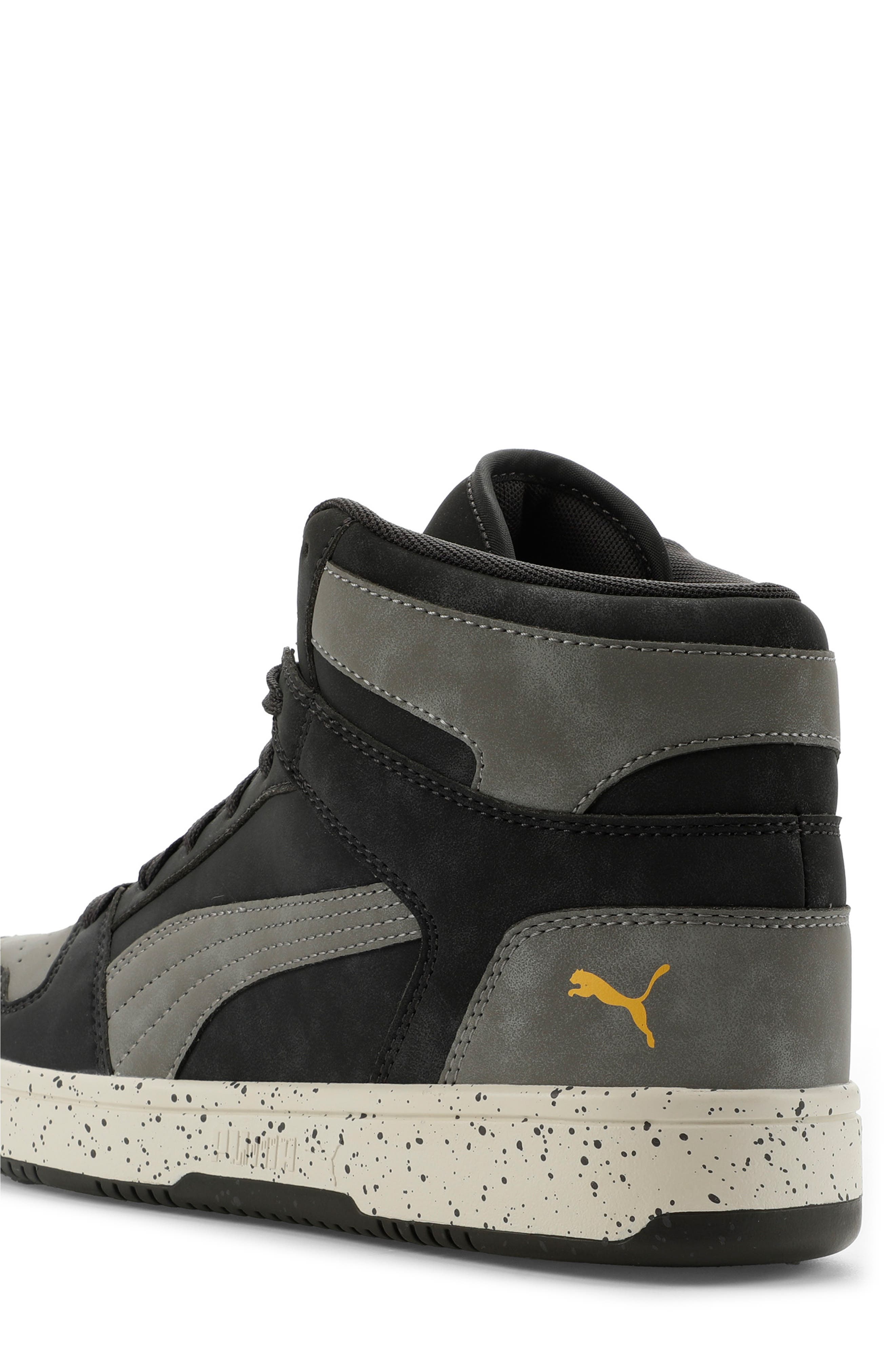 Rebound LayUp NBK Speckled High Top Sneaker, Alternate, color, FLAT DARK GRAY/ IRON/ MUSTARD