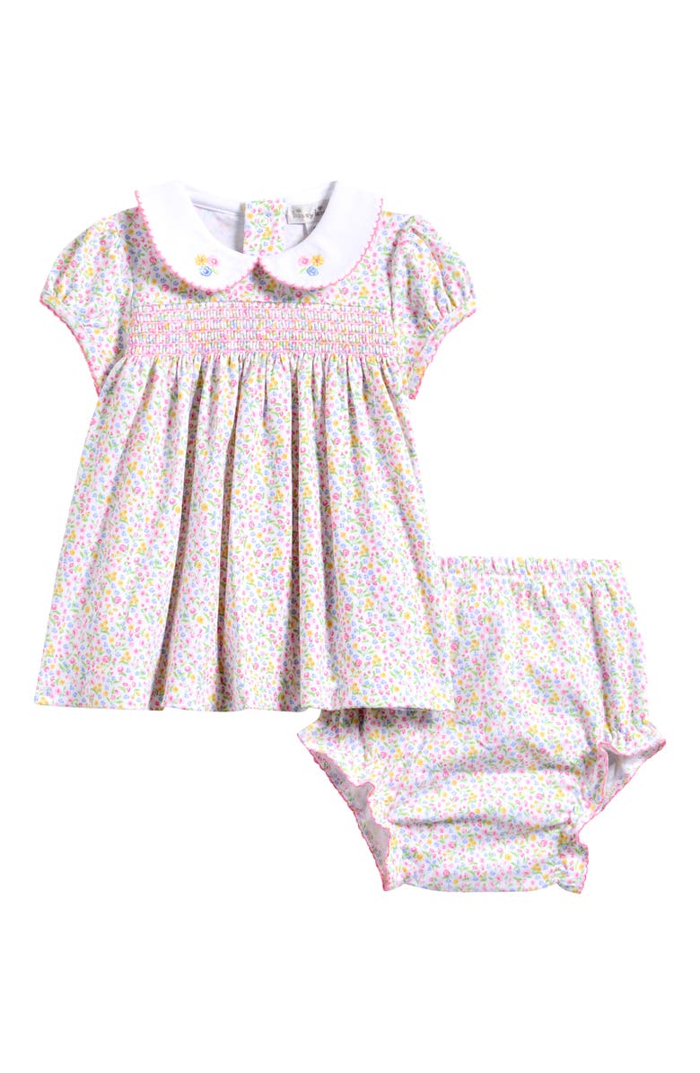 Kissy Kissy Floral Smocked Pima Cotton Dress & Bloomers, Main, color,