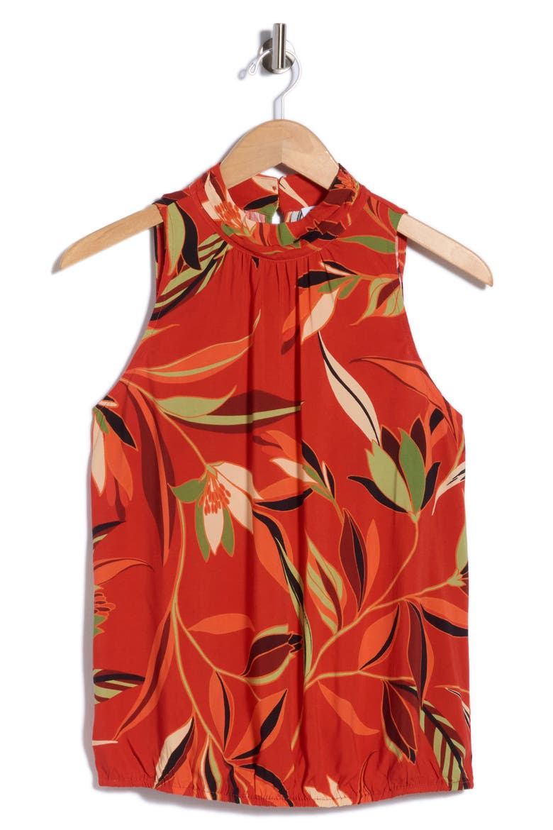 Mock Neck Sleeveless Top, Alternate, color, P254 RUST