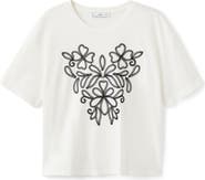 MANGO Floral Embroidered Cotton T-Shirt