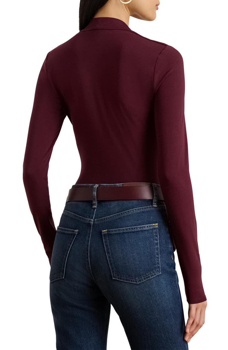 Lauren Ralph Lauren Ranier Jersey Top, Alternate, color, Dark Garnet
