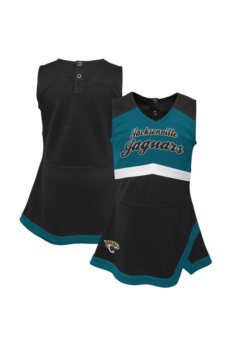 Girls Infant Black Jacksonville Jaguars Cheer Captain Jumper Dress, Alternate, color, Black