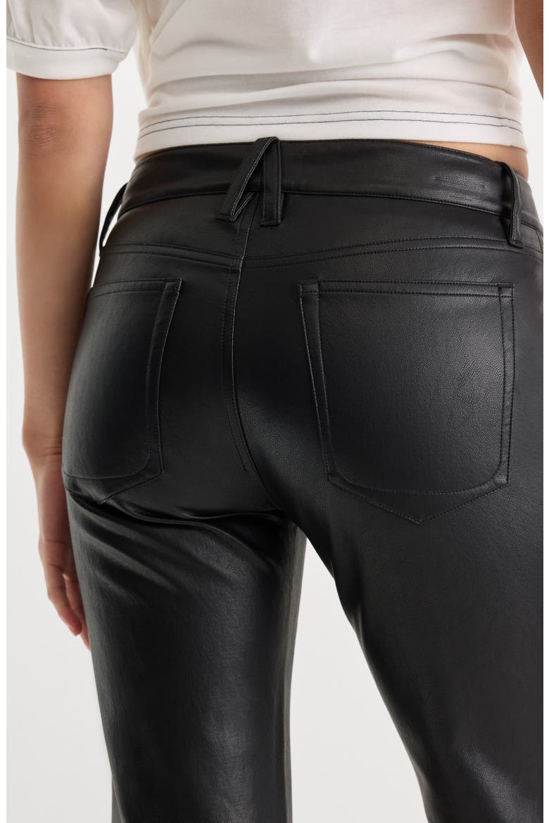 Better Than Leather Low Rise Bootcut Faux Leather Pants, Alternate, color, BLACK001