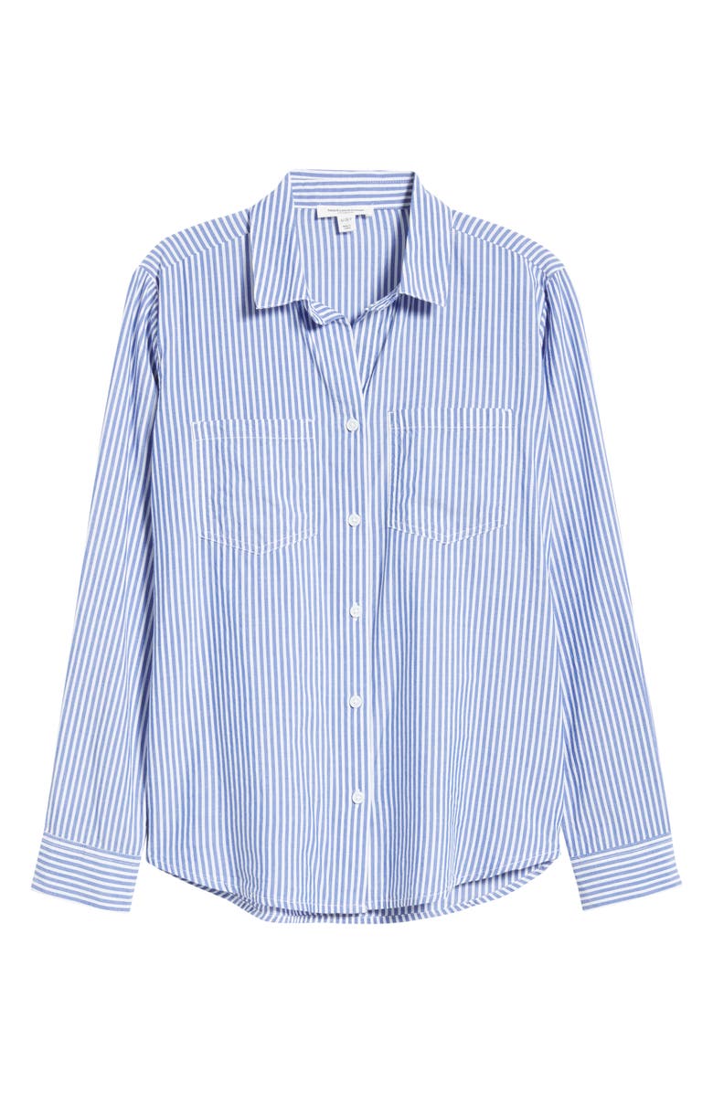 beachlunchlounge Annalisa Stripe Shirt, Alternate, color, Dell Blue