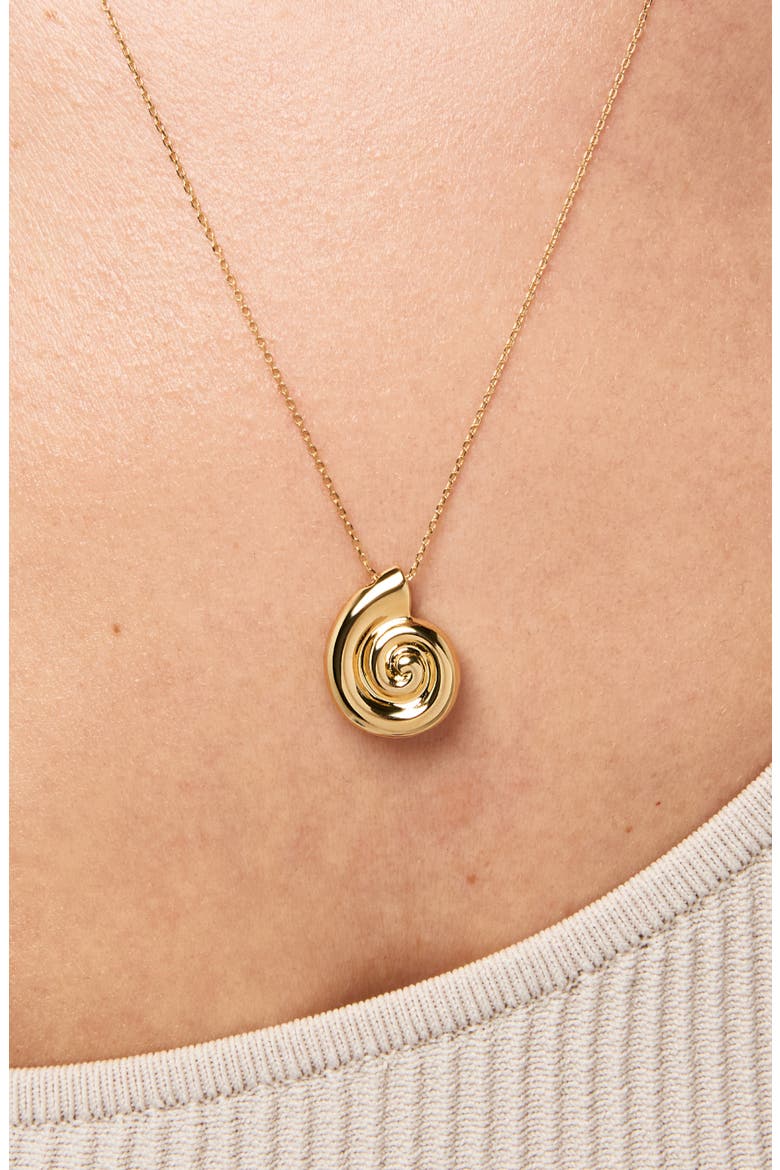 Shell Necklace - Ariel Pendant, Alternate, color, Gold