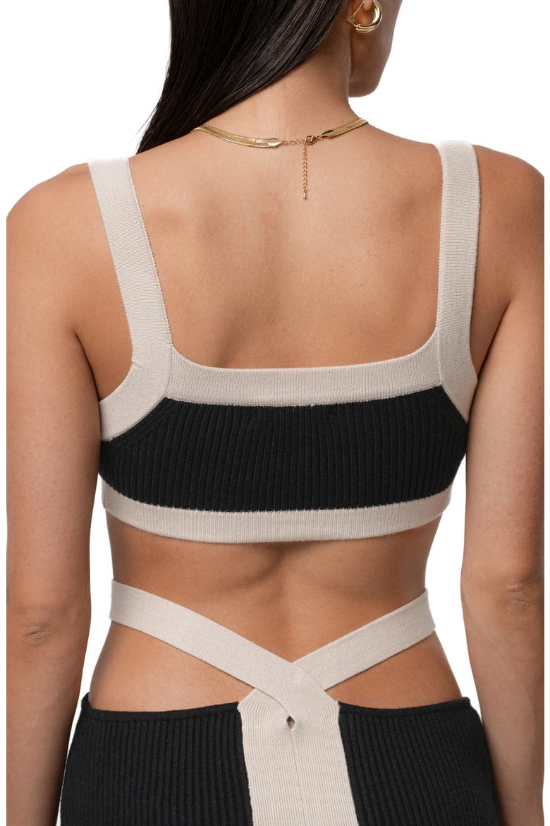 Coastal Drift Crop Top & Skirt Set, Alternate, color, BLACK