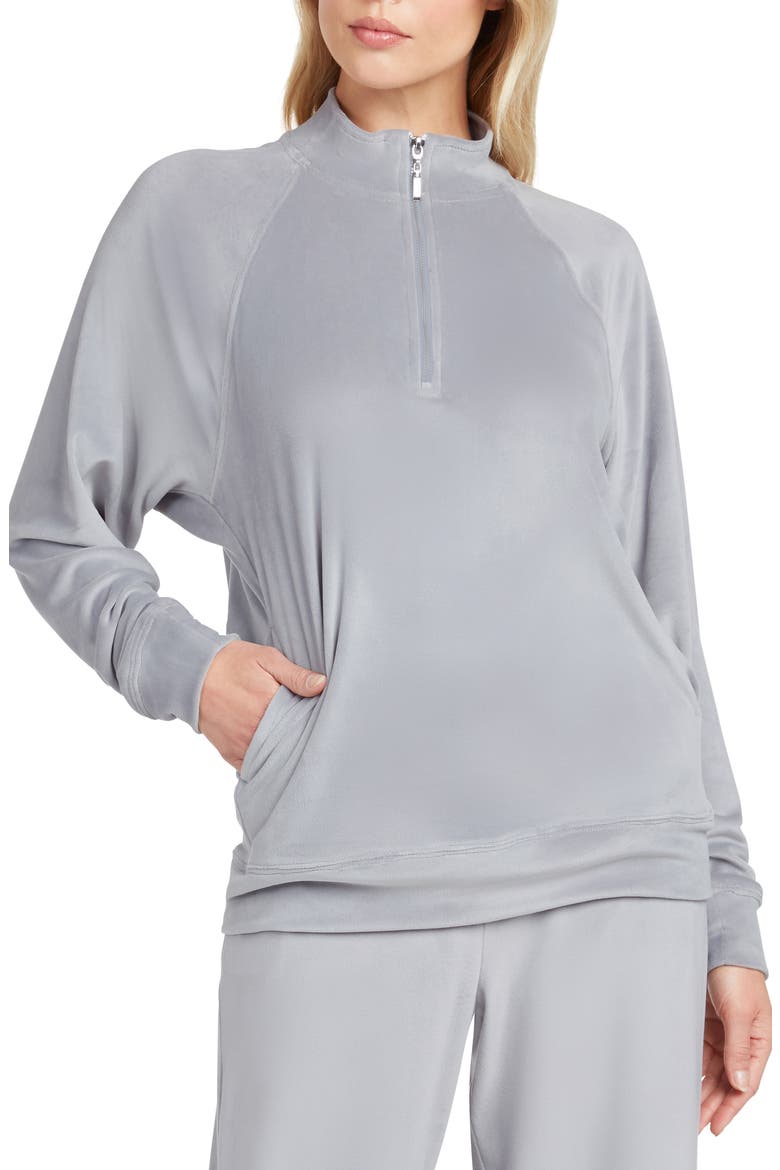 Raglan Sleeve Half Zip Pullover, Main, color, GREY