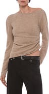 Helmut Lang Draped Asymmetric One-Shoulder Wool Sweater