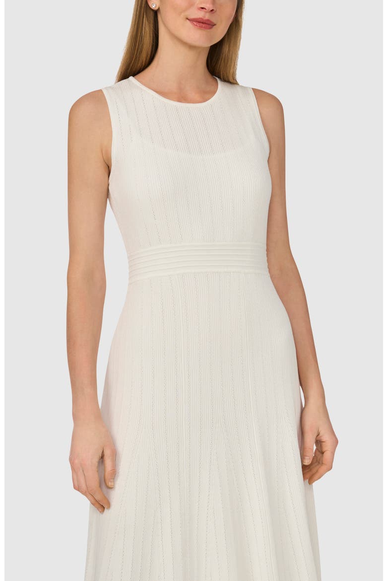 Sleeveless Pointelle A-Line Sweater Dress, Alternate, color, BRIGHT WHITE