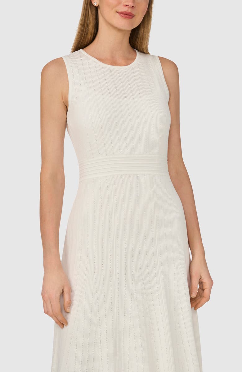 Ted Baker Sleeveless Pointelle A-Line Sweater Dress, Alternate, color, Bright White