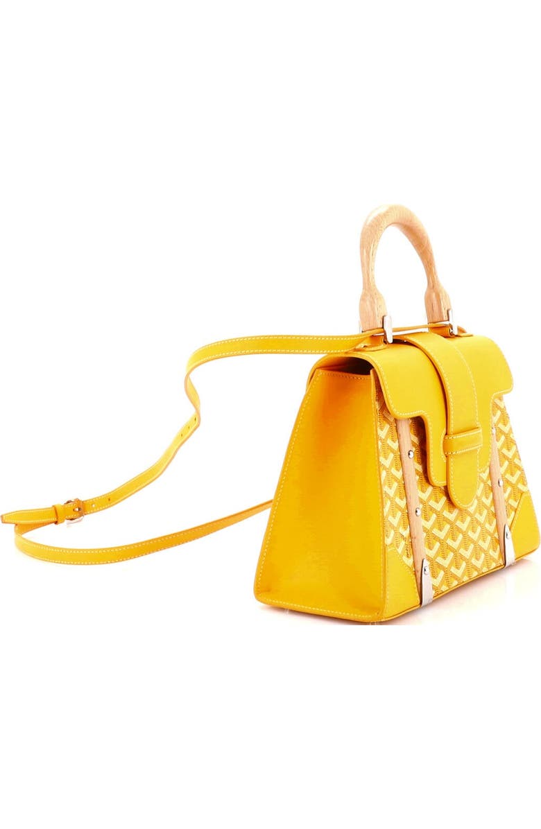 Pre-Owned Goyard Saigon Top Handle Bag Coated Canvas with Leather PM, Alternate, color, Yellow