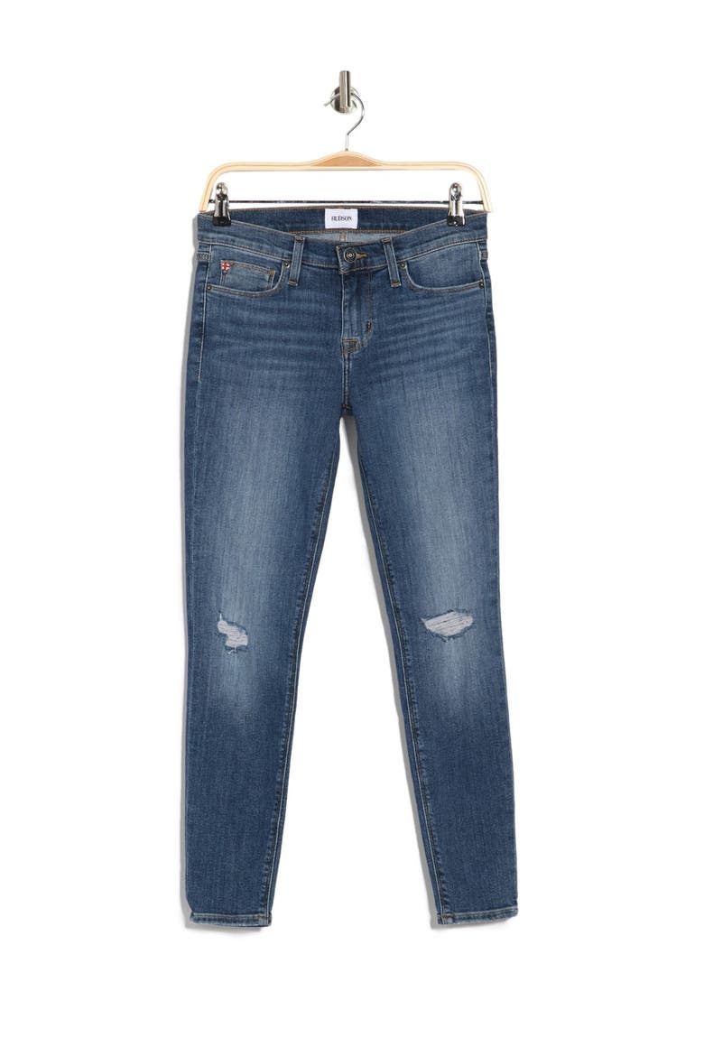 Krista Distressed Ankle Crop Skinny Jeans, Alternate, color, WRAITH DES