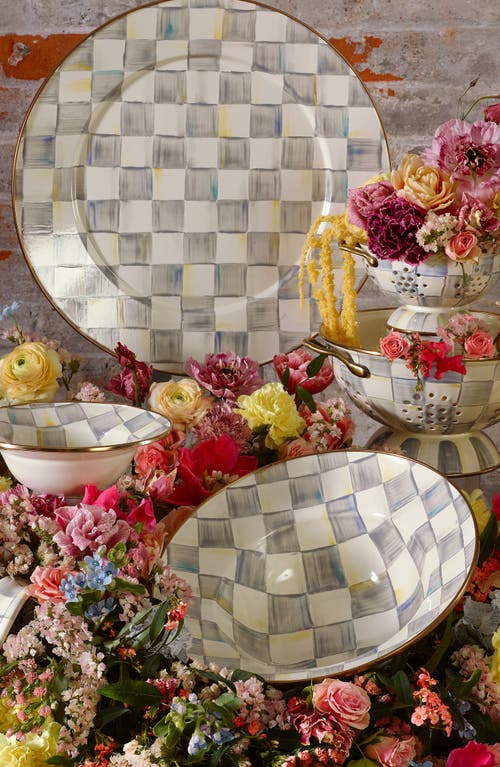 Mackenzie-childs Mackenzie Childs Sterling Check Enameled Steel Serving Bowl