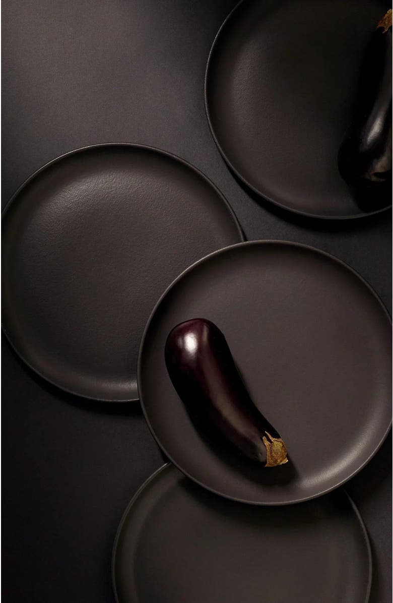 Gharyan Stoneware Tunisian Dinner Plates Set of 4, Alternate, color, Black