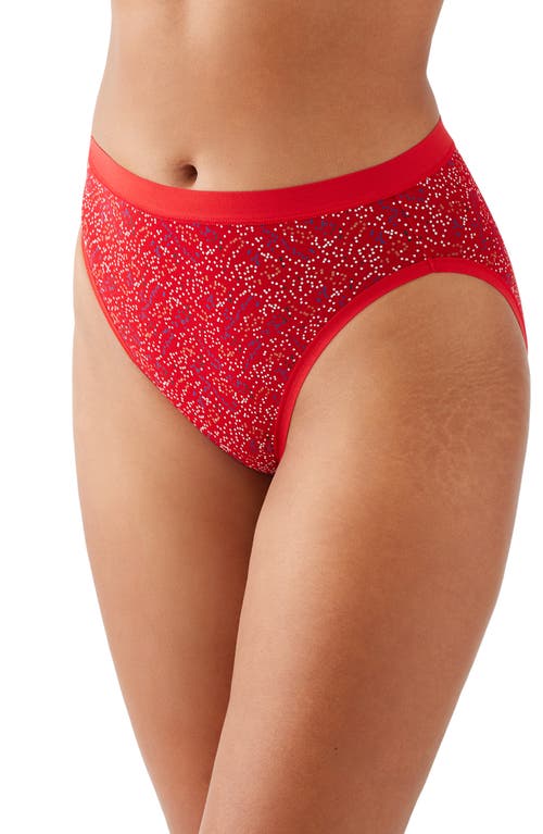Wacoal Understated Cotton Blend High Leg Briefs In Red