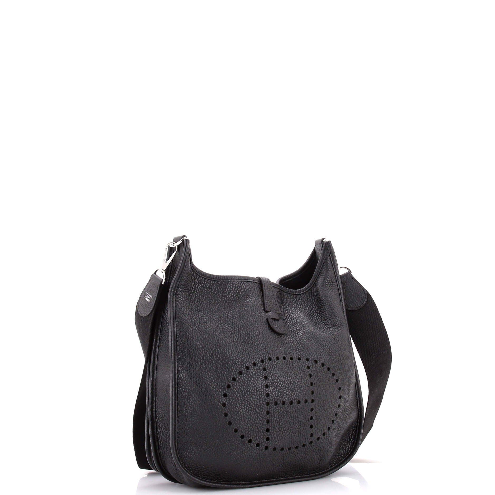 Pre-Owned Hermes Evelyne Bag Gen III Clemence PM, Alternate, color, Noir