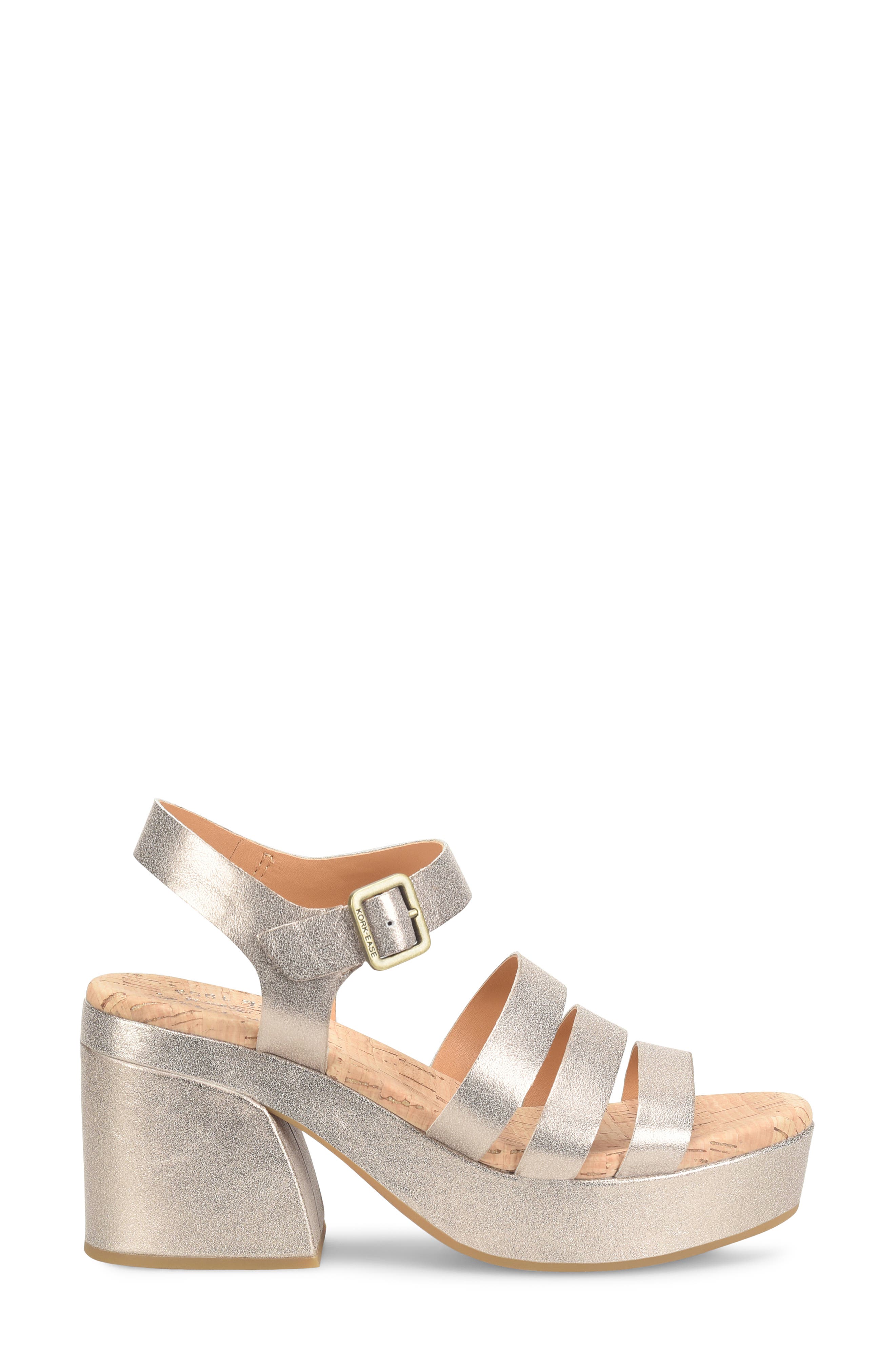 Pasha Ankle Strap Platform Sandal, Alternate, color, GOLD METALLIC