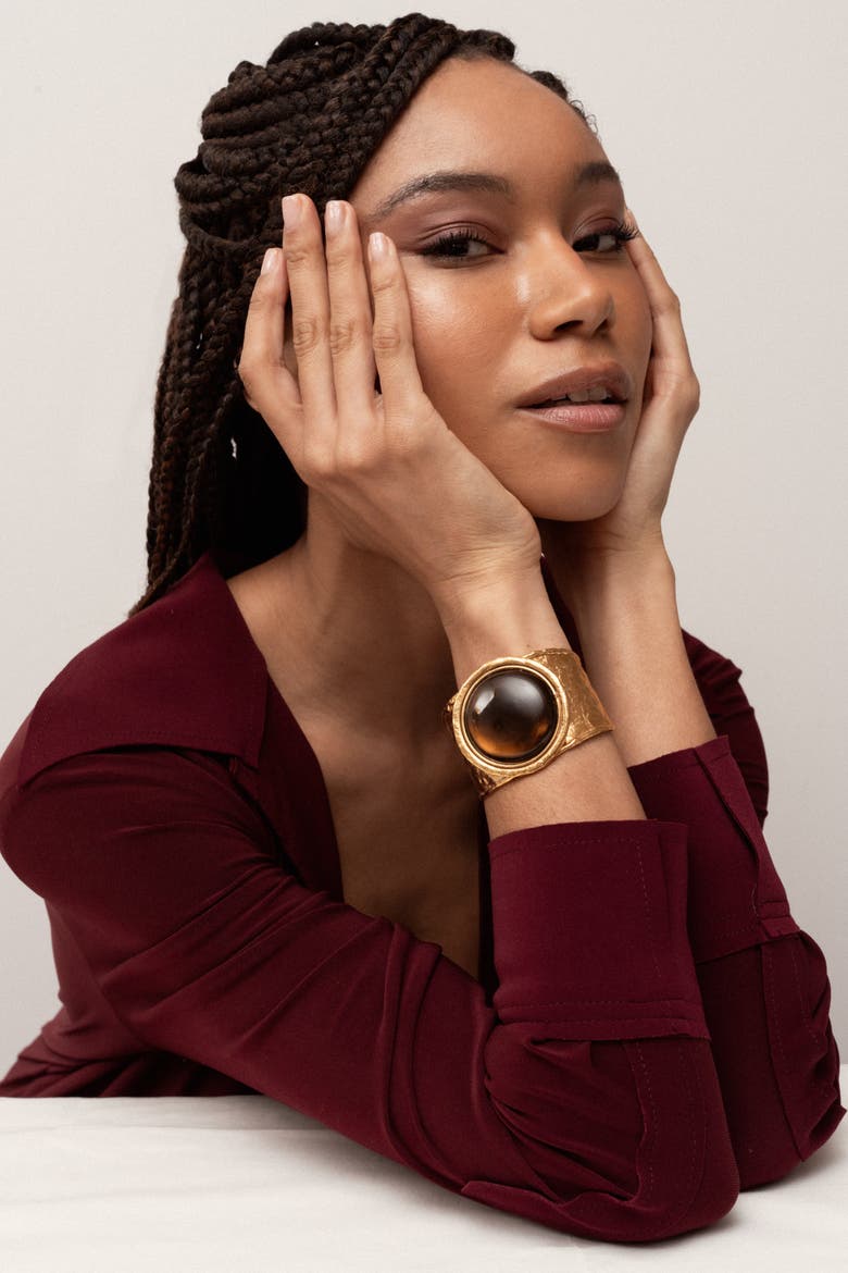 Sphere Cuff, Alternate, color, SMOKY QUARTZ