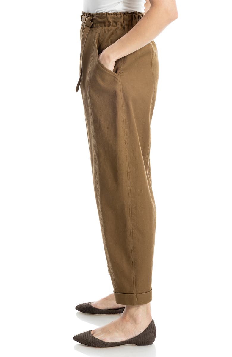 MAX STUDIO Belted Pique Barrel Leg Pants, Alternate, color, Peat