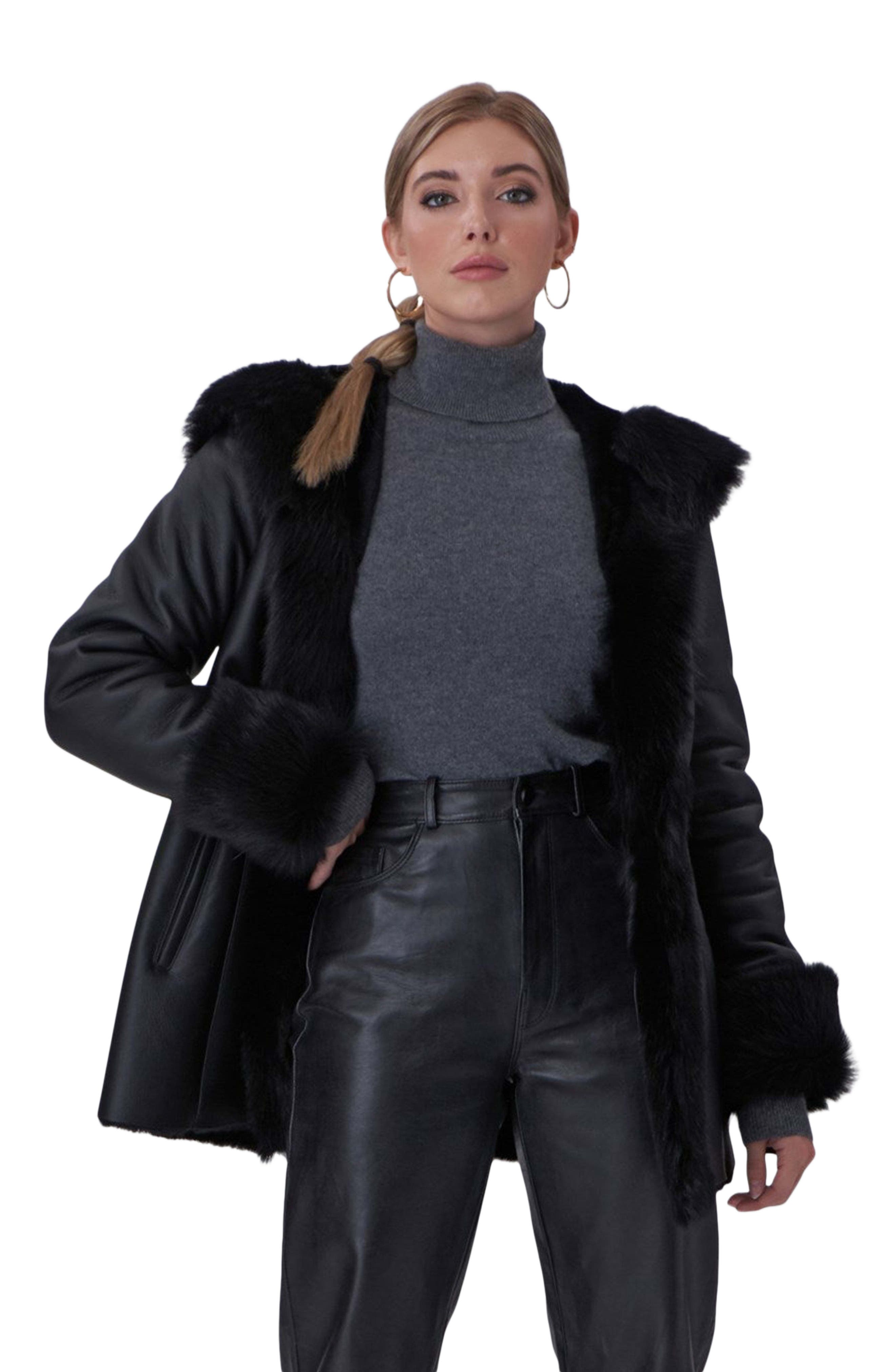 GORSKI Genuine Shearling Jacket With Trim (Women) | Nordstrom