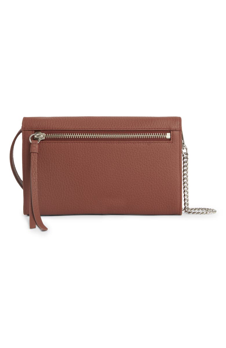 AllSaints Fetch Leather Chain Crossbody Wallet, Alternate, color,