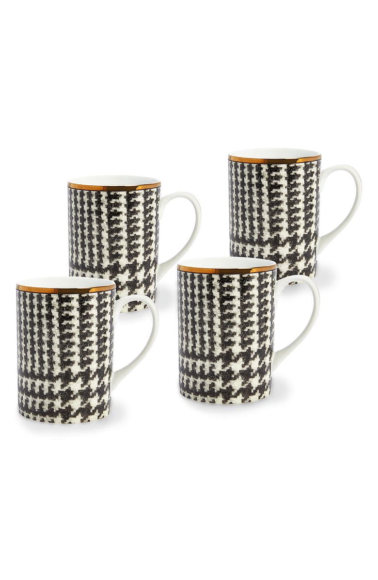 Ralph Lauren Wessex Set of 4 Houndstooth Mugs, Main, color, 