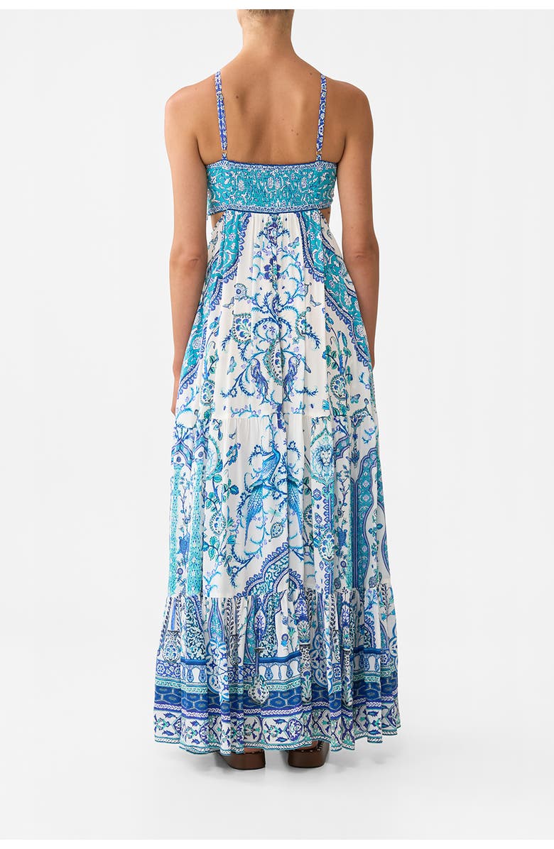 Camilla Gathered Cut Out Dress Isnik Lullaby, Alternate, color, Isnik Lullaby