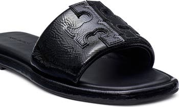 Double-T Leather Sport Slide Sandal