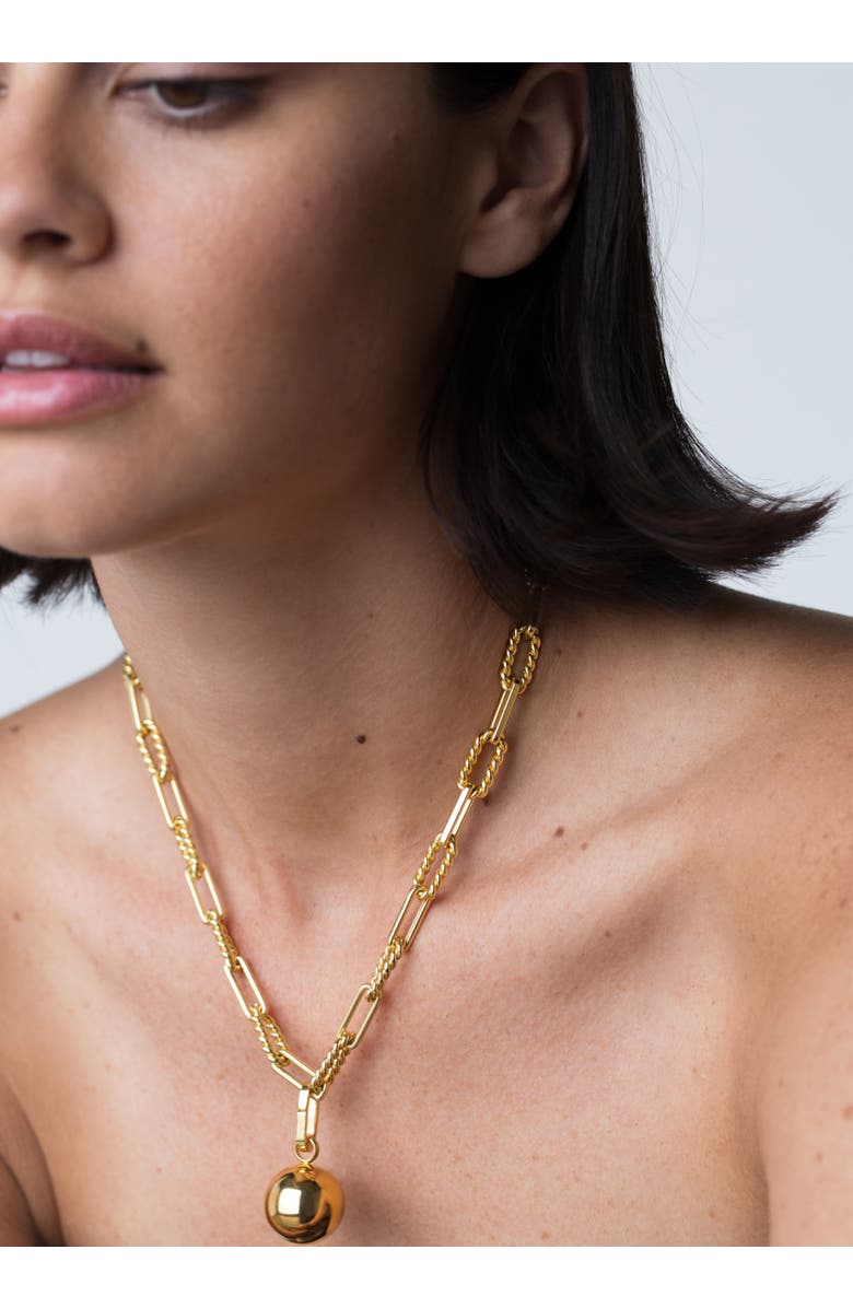 Outofoffice Gold Ball Pendant Necklace, Alternate, color, Gold