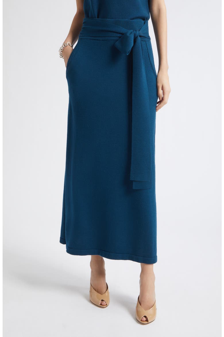 Abby Wool Midi Skirt, Main, color, DARK TEAL